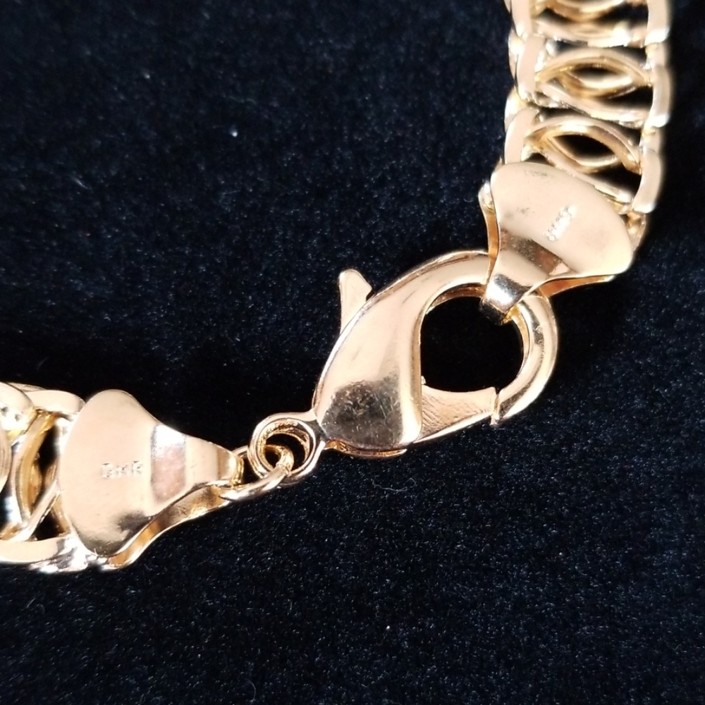 18k Gold-Plated Ribbon Design Linked Chain Bracelet NWT - Picture 5 of 8
